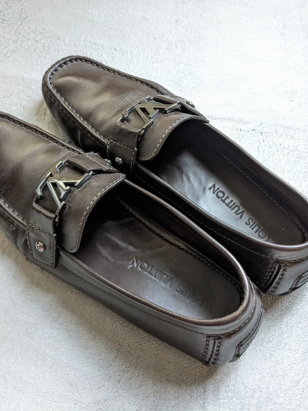 Louis Vuitton Brown Leather Men's Driving Loafers 9.5